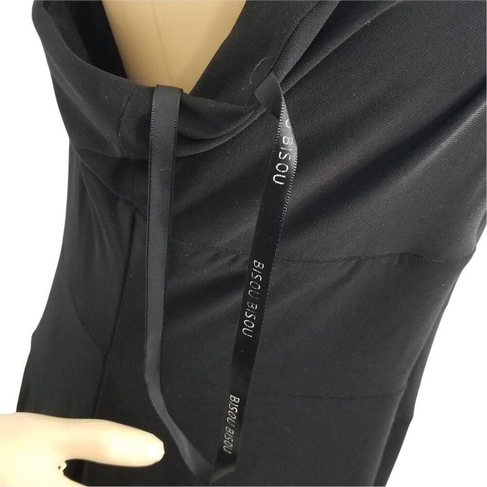 Bisou Bisou Dress Womens 14 Black Sheath‎ Stretch V Neck Sleeveless Zip - Picture 4 of 12